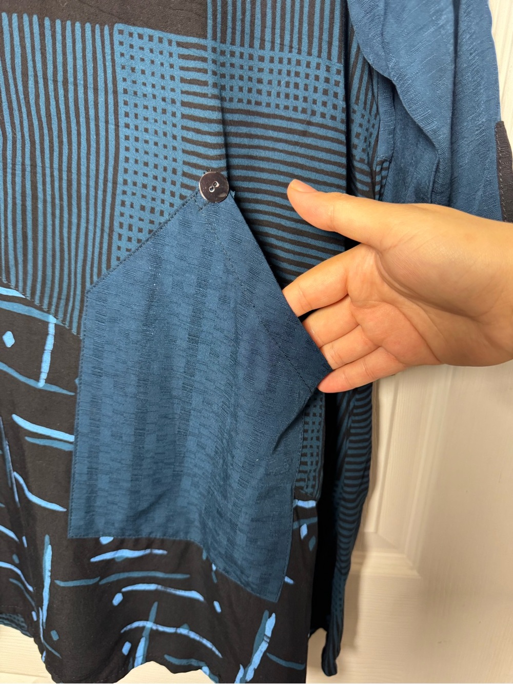 Lyng Designs "Kiana" Pocket Tunic Top Art to Wear Artsy Lagenlook Quirky Boho - Picture 7 of 12